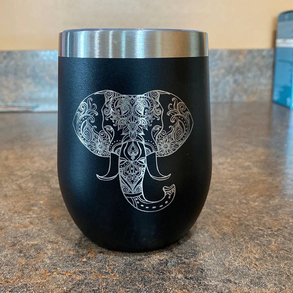 Black travel wine tumbler